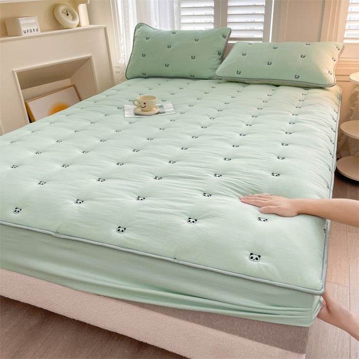 New Soybean Fiber Quilted Fitted Sheet Single Piece - Velora