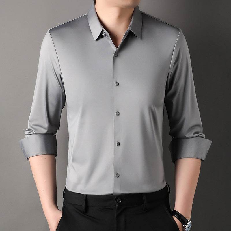 Men's Shirt Leisure Iron-free Micro-elastic Long Sleeve - Velora