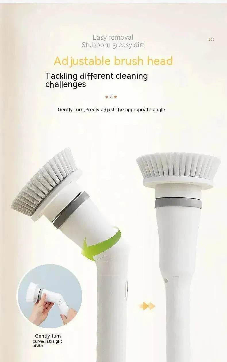 Electric Scrubber Cleaning Wall Long Hadle Elbow Telescopic Multifunction Cleaning Brush - Velora