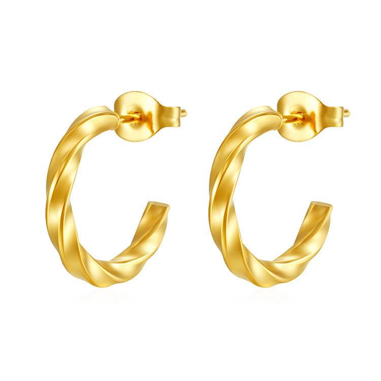 Fashion Trend Twisted Stainless Steel Earrings For Women - Velora