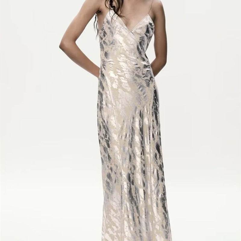Women's Metal Foil Printed Underwear Dress - Velora