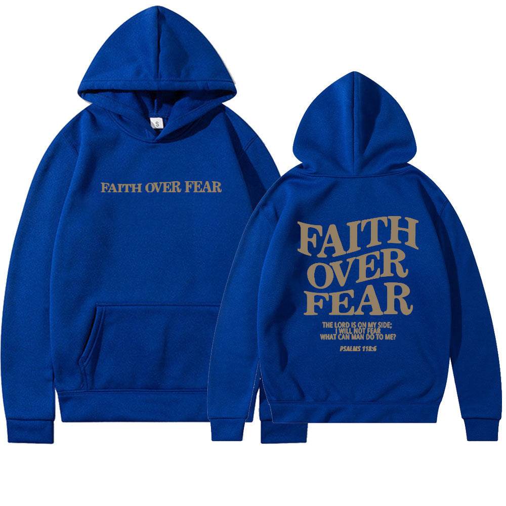 Faith Over Fear Christian Hoodie Christian Sweatshirt Jesus Hoodie Trendy Hoodie Bible Verse Shirt Unisex Aesthetic Clothes - Velora