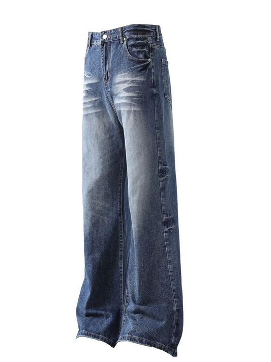 Men's Wide Leg High Waist Jeans - Velora