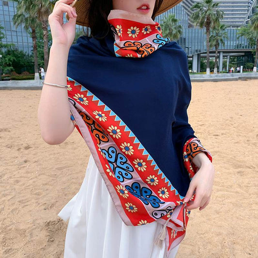 Ethnic Style Outdoor Walking Keep Warm Sun Block Shawl - Velora