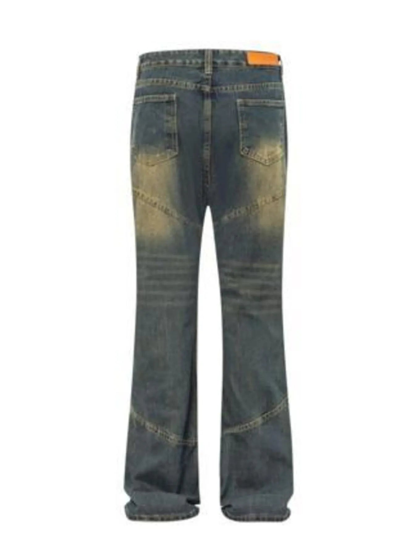 Men's Full Size Vintage Wash Bootcut Denim Jeans Plus Size - Velora