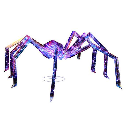 3ft Prism Spider, Illusion, 340 Purple Copper Wire Light, 4.5V 3.6W Halloween Standing Decoration US Specification - Velora