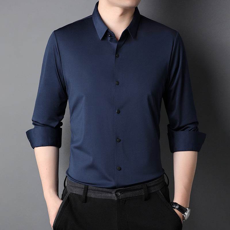 Men's Shirt Leisure Iron-free Micro-elastic Long Sleeve - Velora