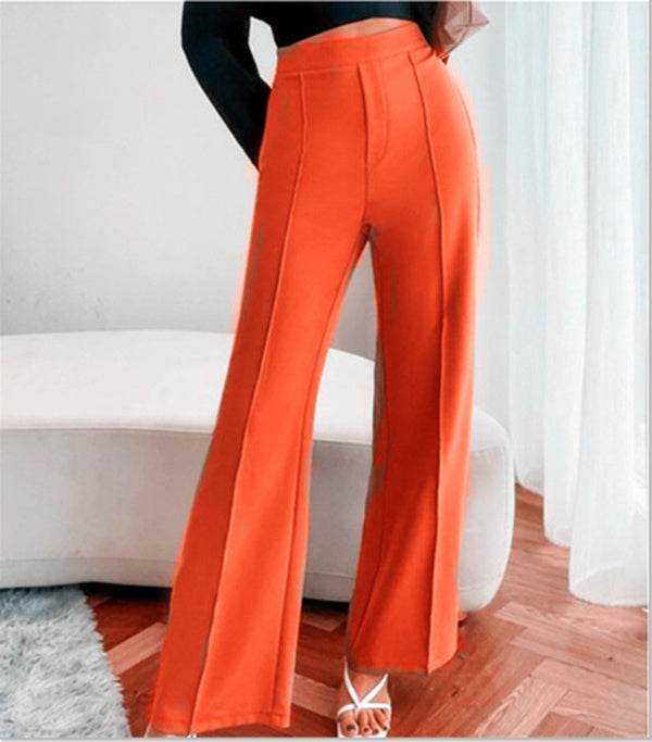 Loose Straight Pants Women High Waist Casual Trousers - Velora