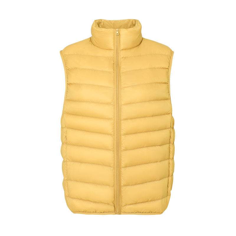 Stand Collar Outer Wear Slimming Plus Size Down Vest Vest - Velora