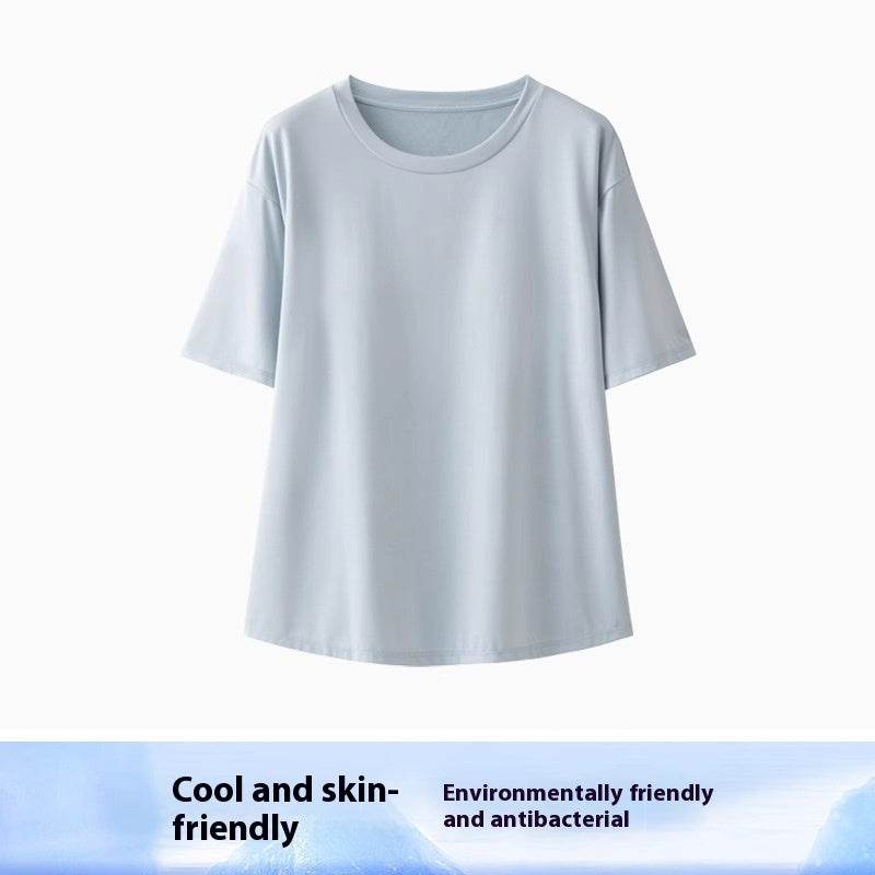 Women's Home Bamboo Fiber Slit T-shirt Shorts Pajama Set - Velora