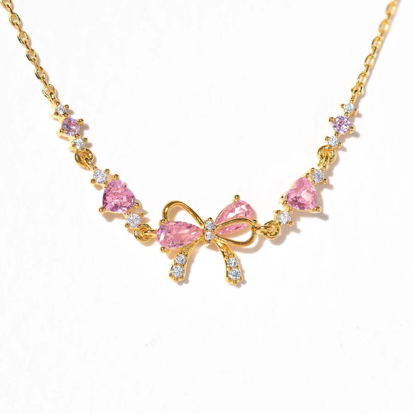 Sweet Bow Heart Rhinestone Bracelet Y2K Ins Fashion Chain Bracelet Valentine's Day - Velora