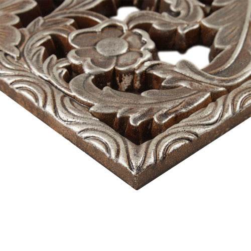 Distressed Carved Wood 2-piece Wall Decor Set - Velora