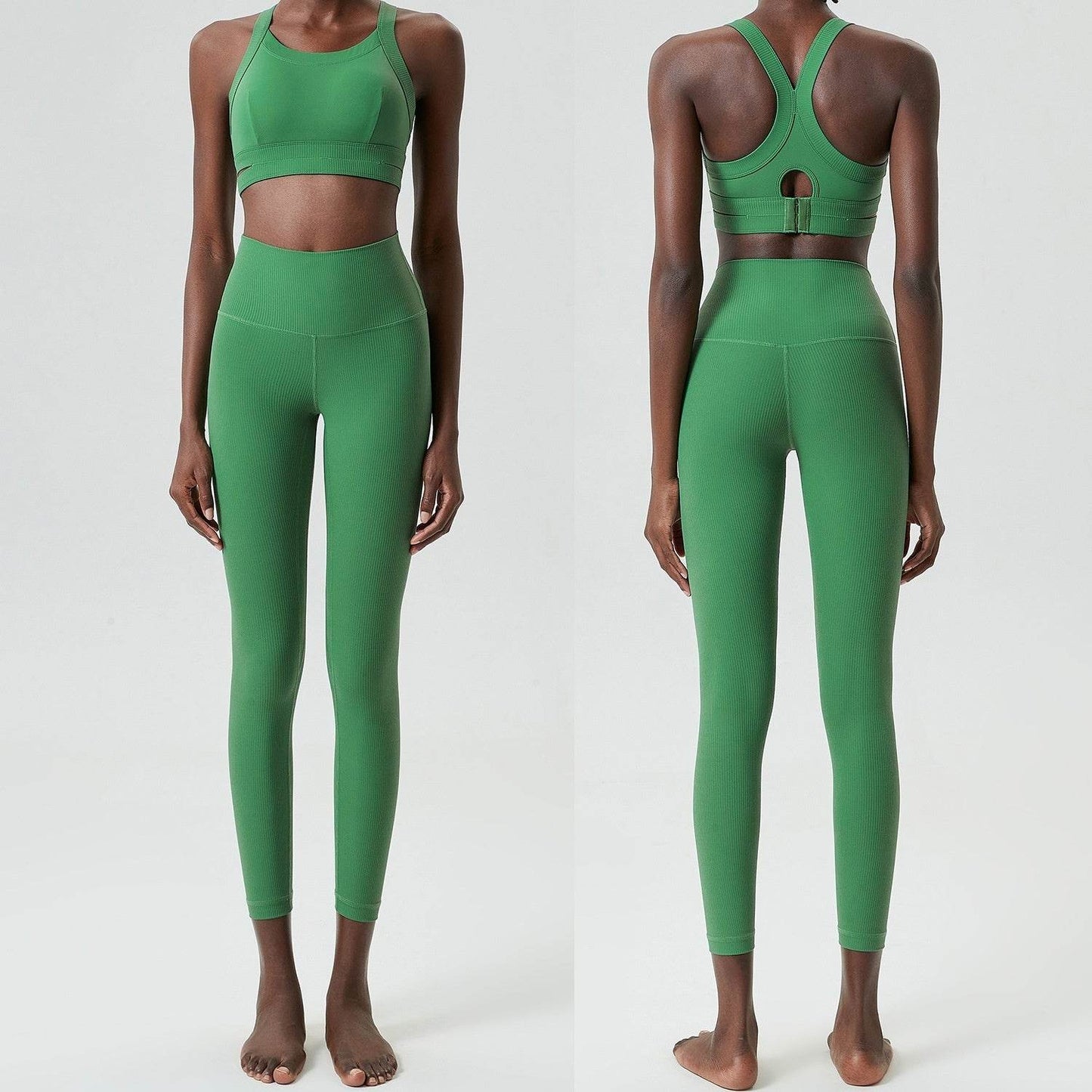 2pcs set Yoga Clothes Sleeveless Crop Workout top and Gym Leggings - Velora