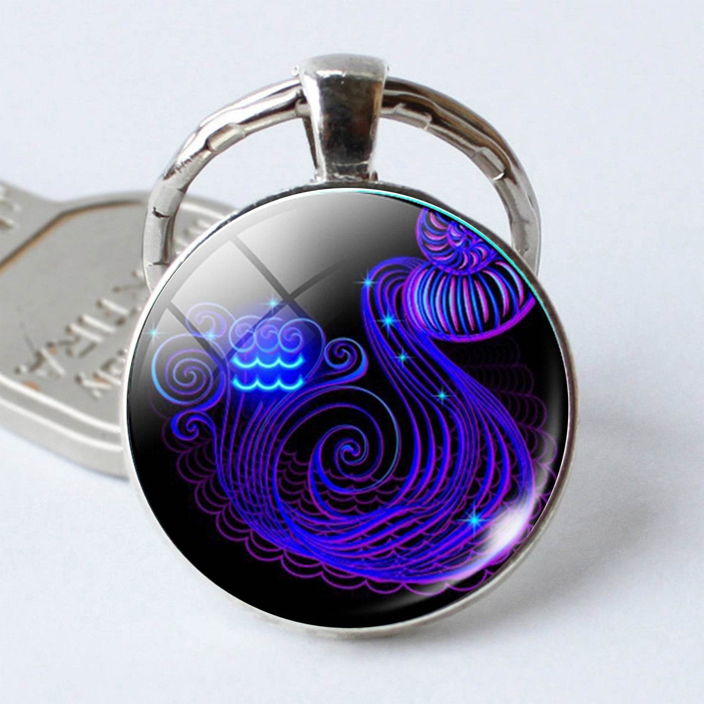 Twelve Constellation Time Stone Metal Keychains - Velora