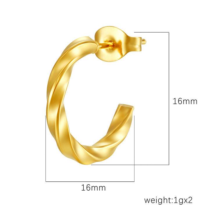 Fashion Trend Twisted Stainless Steel Earrings For Women - Velora
