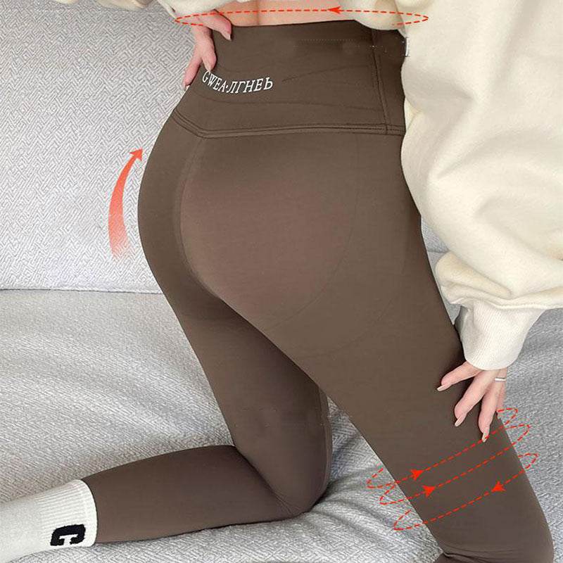 Fleece Thickened Leggings Winter -20 To 5 Shark Pants For Women High Waist Tight Skinny Tummy Control Buttocks Slimming Yoga Pants - Velora