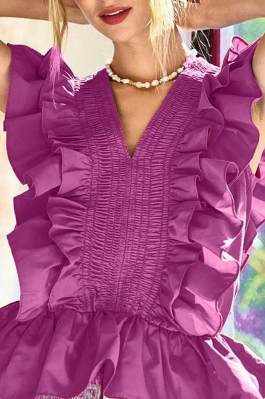 BiBi Woven Ruffled Top - Velora