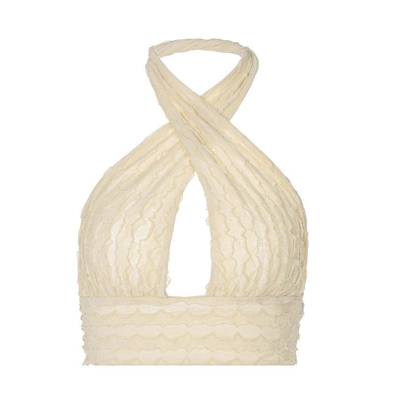 Retro Small Design Sense Wood Ear Neck Vest - Velora