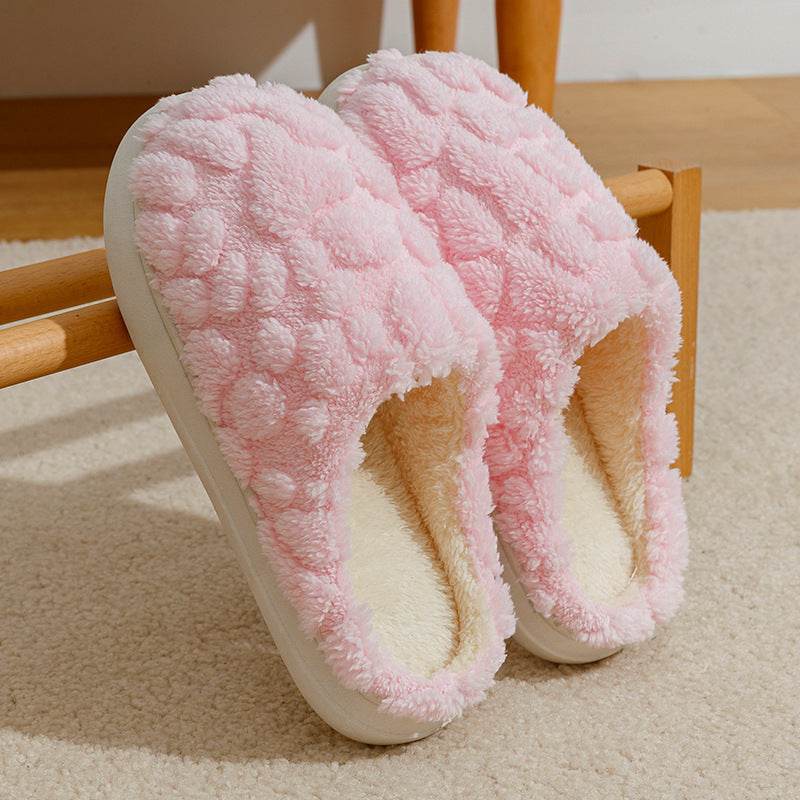 Home Fuzzy Slipper Unisex Cartoon Winter Plush Slipper Anti-Skid Soft Soled Cotton Shoes Comfy Outdoor Couple Slippers - Velora