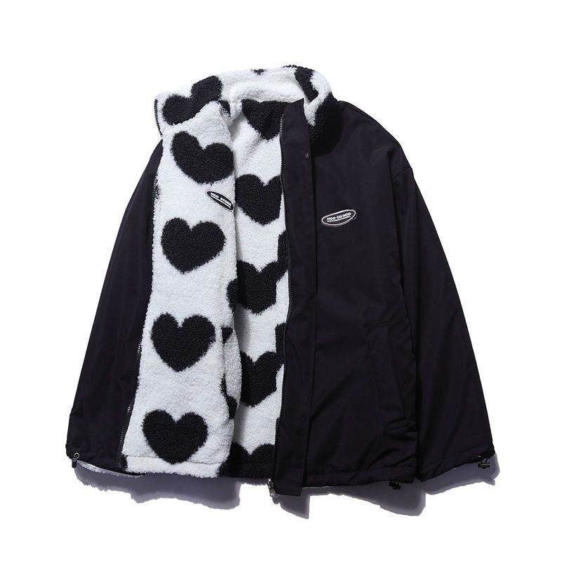 Love Lamb Fleece-lined Warm Reversible Cotton-padded Coat - Velora