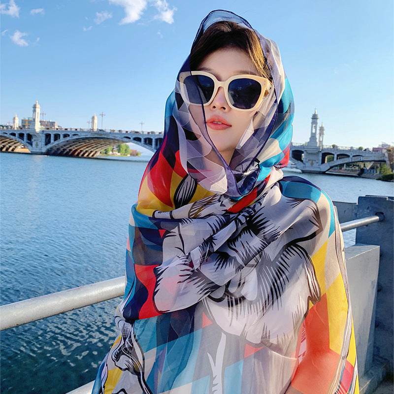 Beach Travel Long Outer Match Shawl - Velora