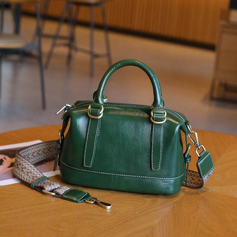 New Genuine Leather Boston Shoulder Messenger Bag - Velora
