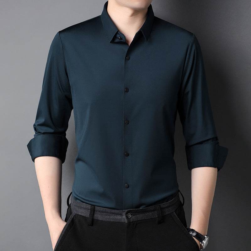 Men's Shirt Leisure Iron-free Micro-elastic Long Sleeve - Velora