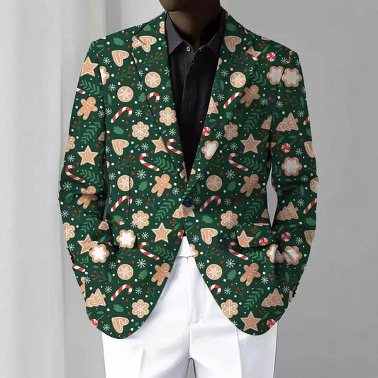 Christmas Series Cartoon Anime Men's Long-sleeved Coat - Velora