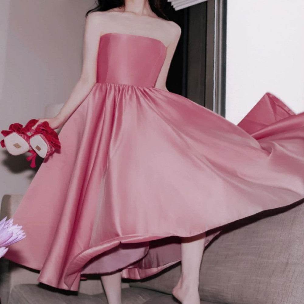 Tube Top Formal Satin Dress - Velora