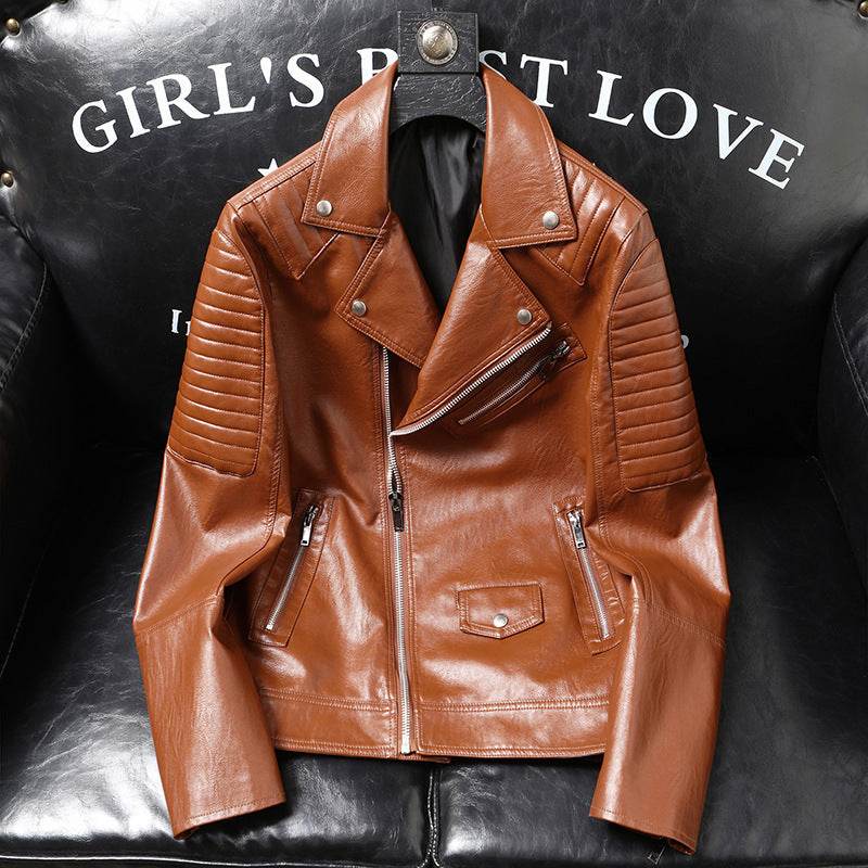 Spring And Autumn Slim-fitting Biker Leather Jacket - Velora