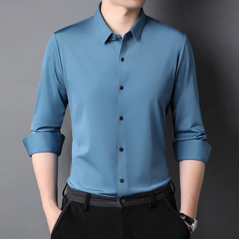 Men's Shirt Leisure Iron-free Micro-elastic Long Sleeve - Velora