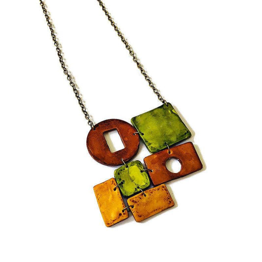 Fall Jewelry Set with Bold Chunky Statement Necklace & Long Geometric Earrings - Velora Luxury Fashion