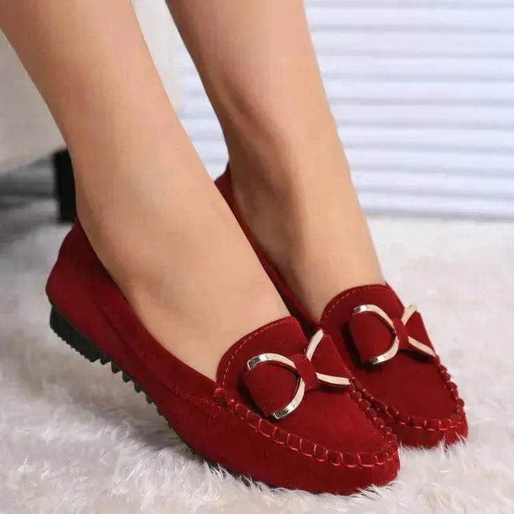 Fashion Bowknot Flats Shoes Women Casual Solid Loafers Cozy Shoes - Velora