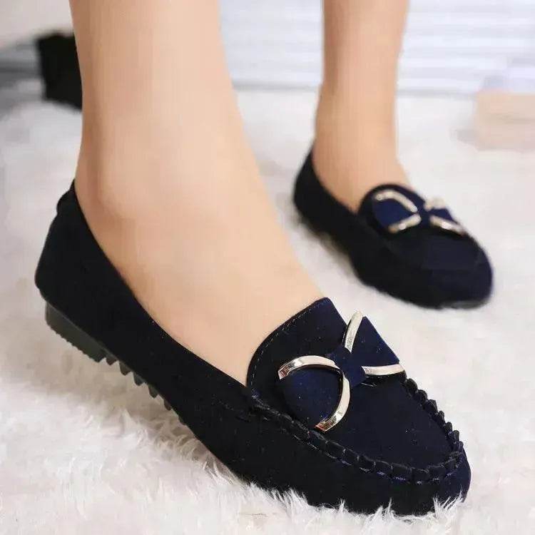 Fashion Bowknot Flats Shoes Women Casual Solid Loafers Cozy Shoes - Velora