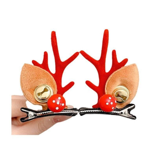 Mori Style Deer Hairpin A Pair Of Hairclips Children's Cute Christmas Headband - Velora