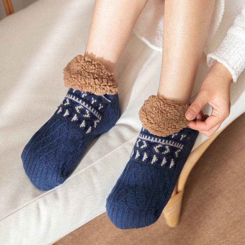 Indoor Home Floor Socks Fall And Winter Warm Non-slip Carpet Socks For Men And Women - Velora