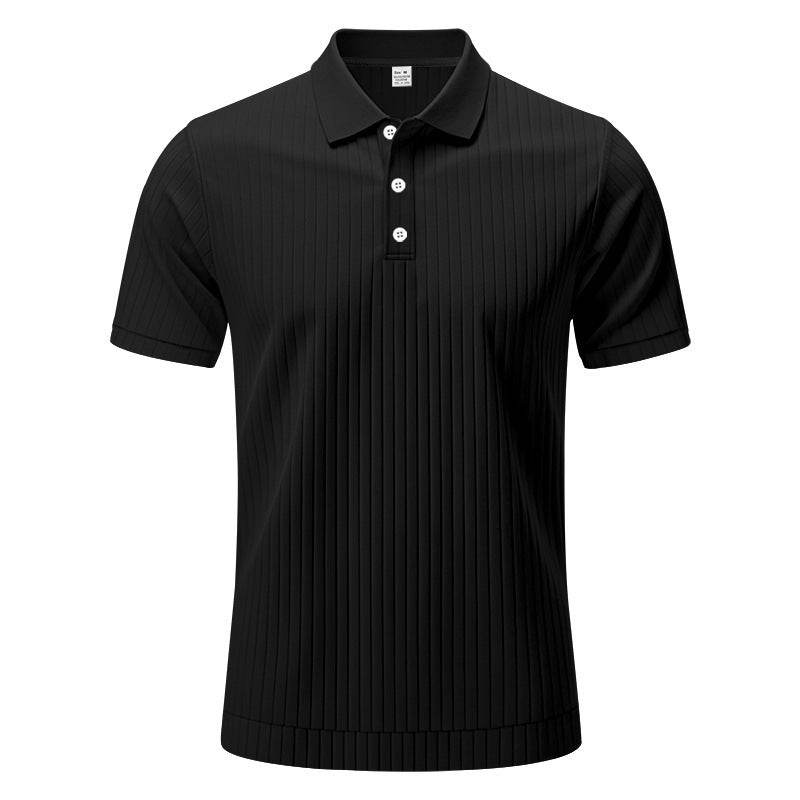 Sunken Stripe Quick-drying Ice Silk Short Sleeve - Velora
