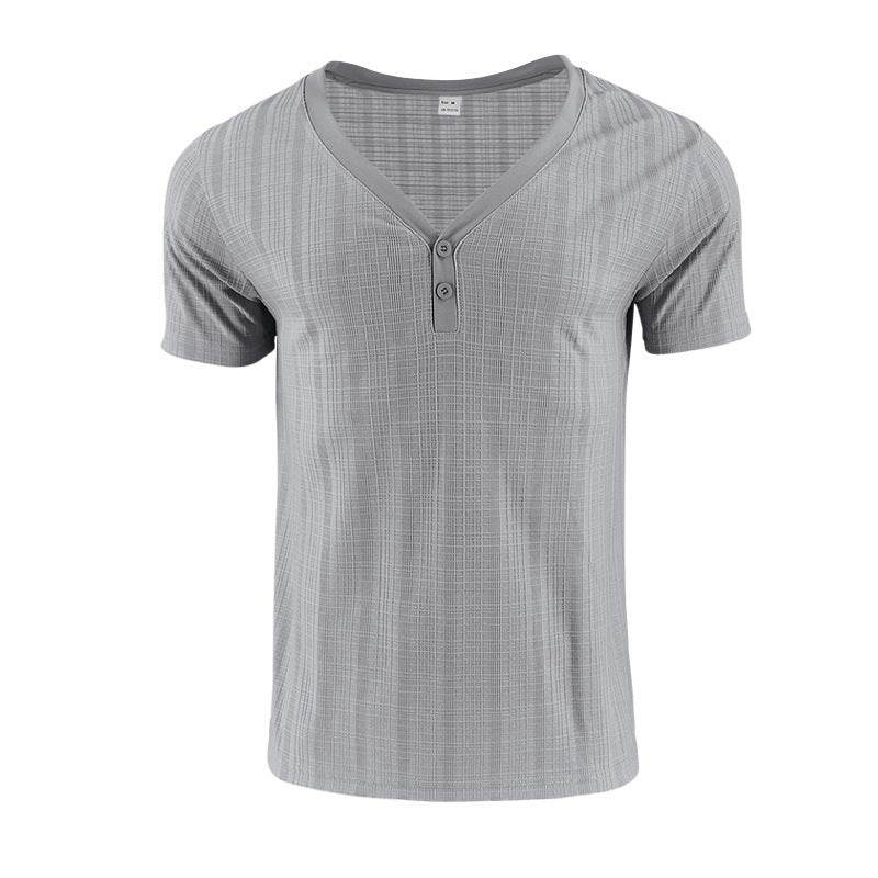 American Summer Men's V-neck Loose Breathable Short Sleeve - Velora