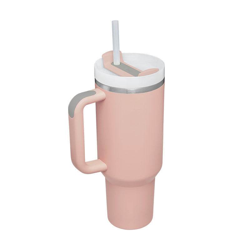 40 Oz Tumbler With Handle Straw Insulated, Stainless Steel Spill Proof Vacuum Coffee Cup Tumbler With Lid Tapered Mug Gifts For Valentine Lover Suitable For Car Gym Office Travel - Velora