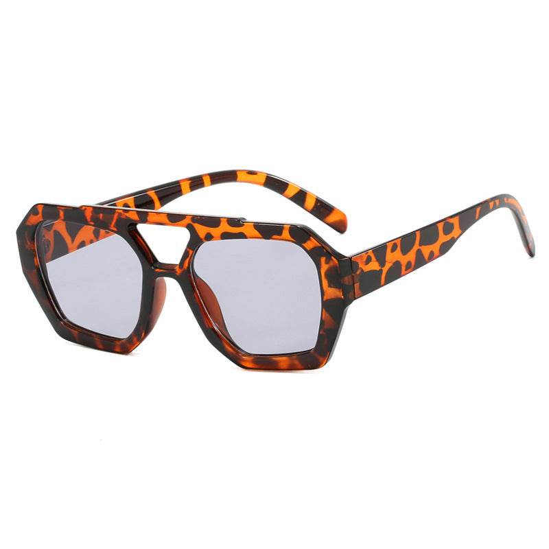 Ins Big Frame Leopard Sunglasses Summer Sunshade Beach Vacation Glasses - Velora