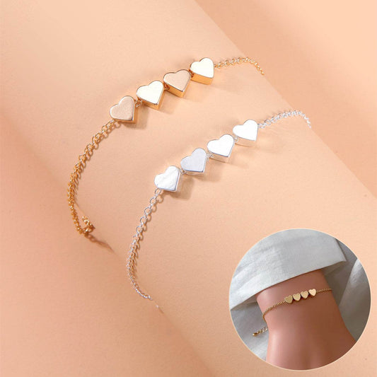 Fashion Jewelry Exquisite New Korean Fashion Temperament Simple Thin Chain Heart Bracelet For Women Girls Birthday Party Jewelry Gift - Velora