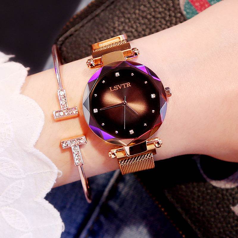 Women's Starry Quartz Lazy Magnet Strap Iron-absorbing Watch - Velora