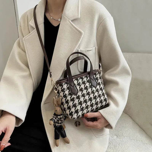 Fashion Houndstooth Shoulder Bags Portable Checkerboard Handbags All-match Messenger Crossbody Bag Women