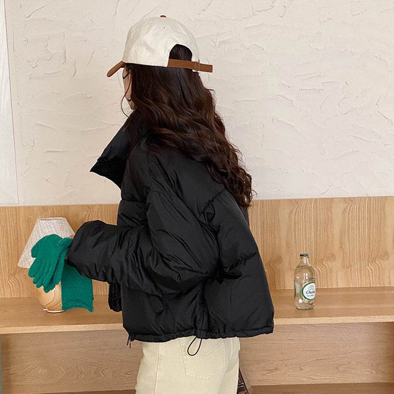 New Stand Collar Short Coat Fashion Bread Cotton-padded Coat Cropped Parkas Women Clothing - Velora