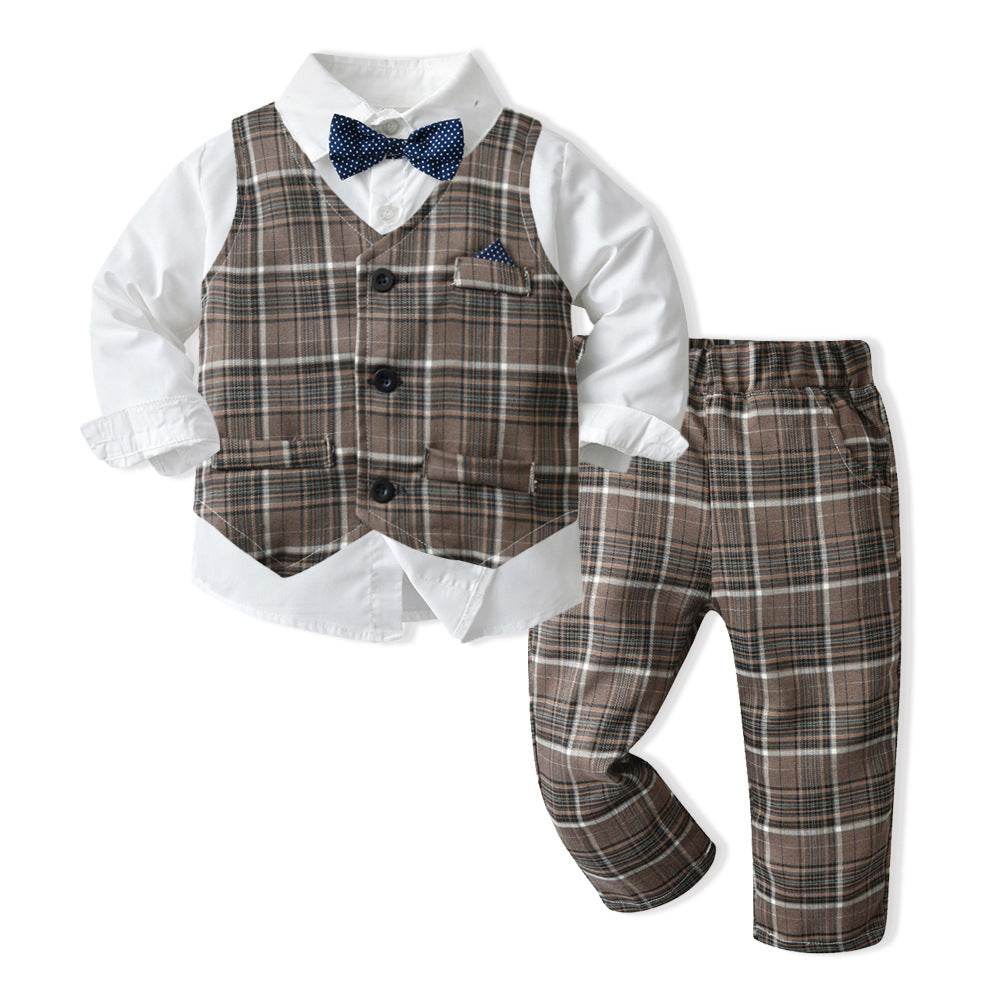 Boys Autumn Clothing Children's Suit Three-piece Set - Velora