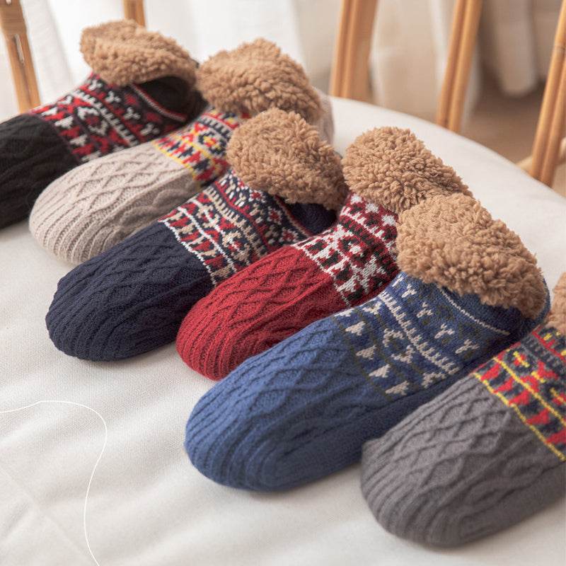 Indoor Home Floor Socks Fall And Winter Warm Non-slip Carpet Socks For Men And Women - Velora