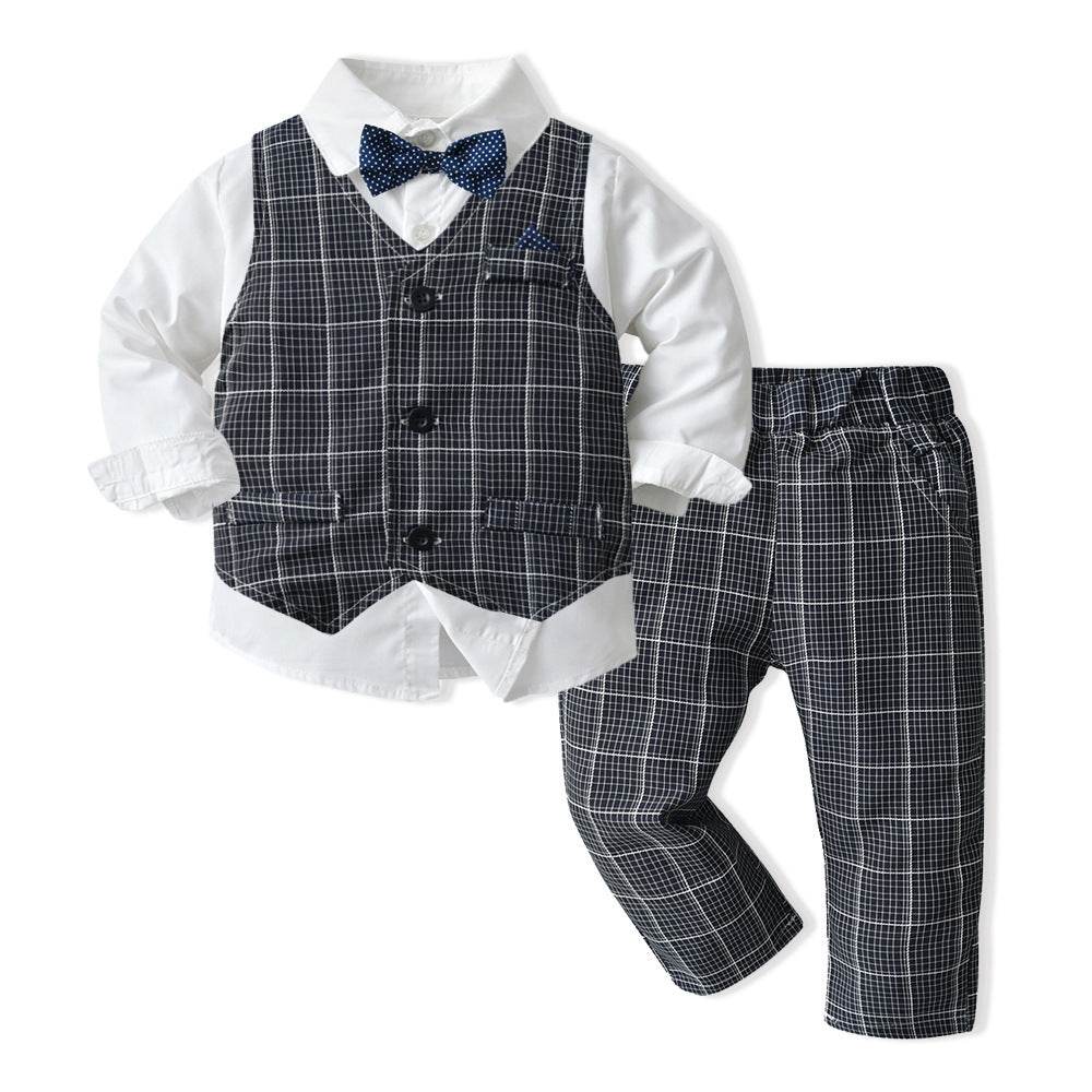 Boys Autumn Clothing Children's Suit Three-piece Set - Velora