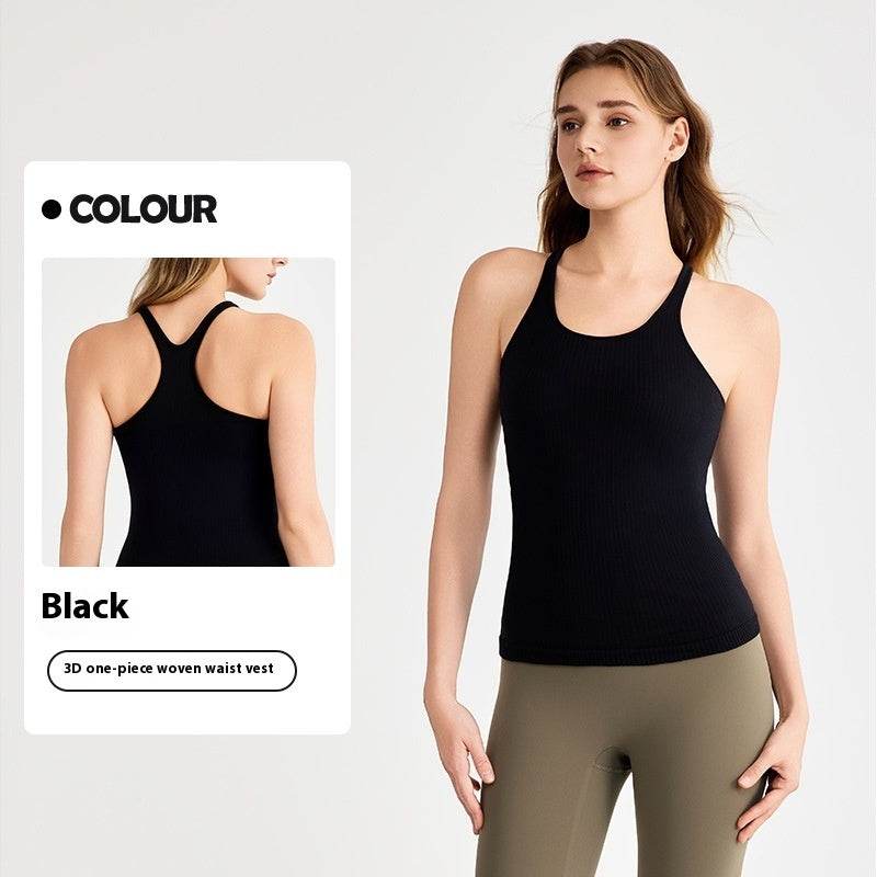 yoga clothes sleeveless Vest With Chest Pad Workout Top - Velora