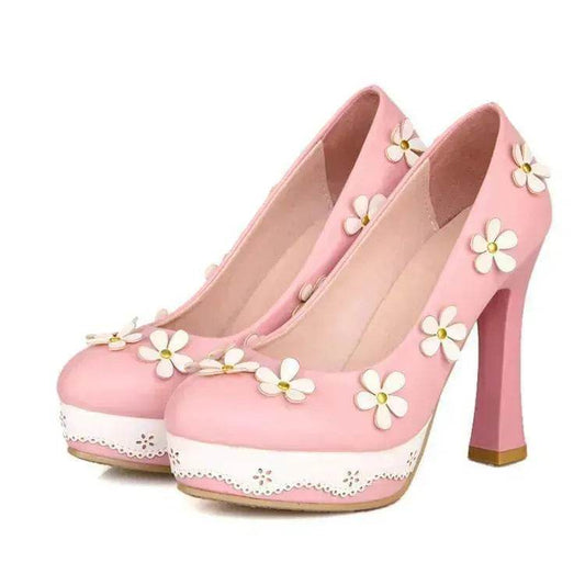 Flower candy shoes pump pumps high heels - Velora