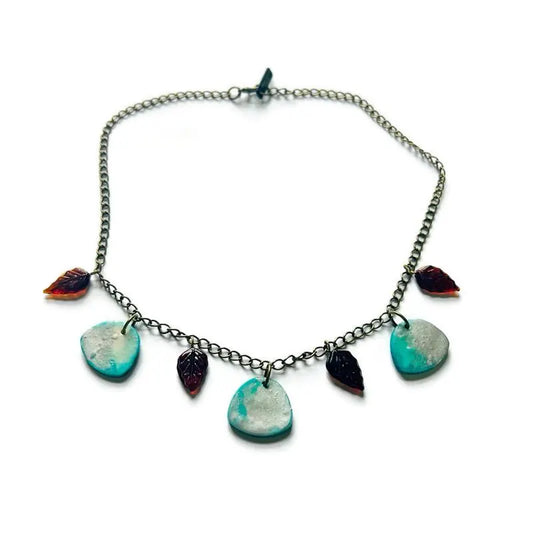 Icy Blue & Silver Necklace & Earring Set - Velora Luxury Fashion